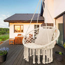 Beige Hanging Chair with Tassels and Two Rings - 1 Piece-5