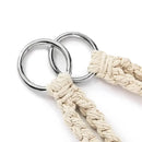 Beige Hanging Chair with Tassels and Two Rings - 1 Piece-11