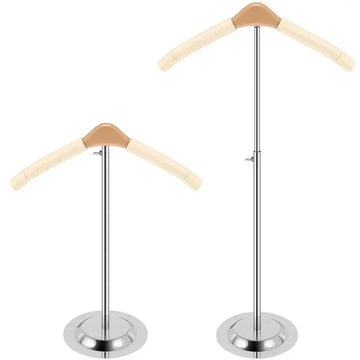 1-Piece Beige Adjustable T-Shaped Garment Display Stand - 0