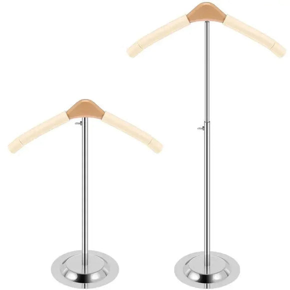 1-Piece Beige Adjustable T-Shaped Garment Display Stand