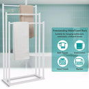 3 Tier Metal Towel Rack Freestanding 3 Bars Drying Shelf Holder Stand Organizer-6