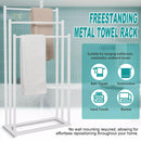 3 Tier Metal Towel Rack Freestanding 3 Bars Drying Shelf Holder Stand Organizer-1
