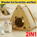 1-Piece Triangular Cat Scratcher and Hideaway-13