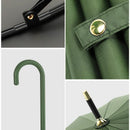 Large 16 Bone Automatic Umbrella Unisex Long Handle Dual Use Rain Sun Umbrella - White-11