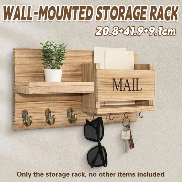 Wooden Wall Mounted Key Holder Storage Rack Door Hook Hanger Coat Rack Organizer