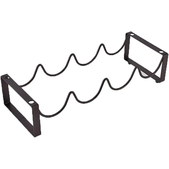 Iron Wine Rack Bottle Holder Metal Display Stand Tabletop Decorative Storage - Brown