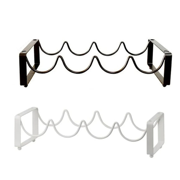 Iron Wine Rack Bottle Holder Metal Display Stand Tabletop Decorative Storage - Brown