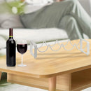 Iron Wine Rack Bottle Holder Metal Display Stand Tabletop Decorative Storage - Brown-12