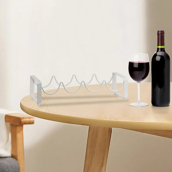 Iron Wine Rack Bottle Holder Metal Display Stand Tabletop Decorative Storage - Brown