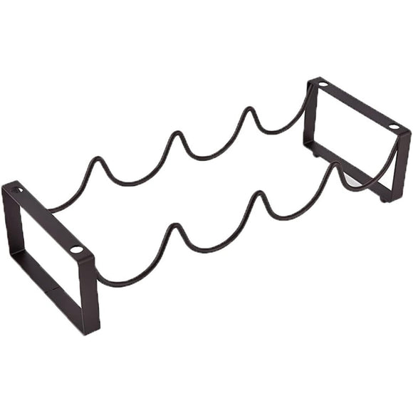 Iron Wine Rack Bottle Holder Metal Display Stand Tabletop Decorative Storage - Brown