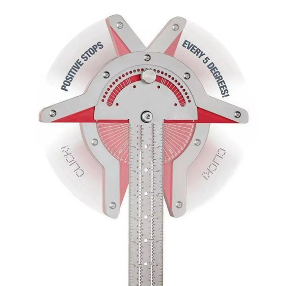 Woodworking Edge Ruler Protractor Angle Measuring Tool Carpenter - 15 inch