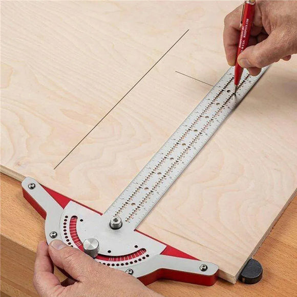 Woodworking Edge Ruler Protractor Angle Measuring Tool Carpenter - 15 inch