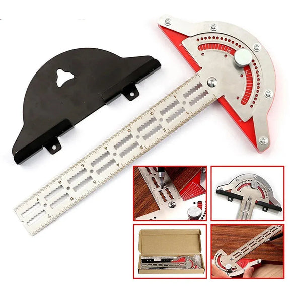 Woodworking Edge Ruler Protractor Angle Measuring Tool Carpenter - 15 inch