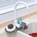 Kitchen Faucet Storage Rack Holder Soap Sponges Caddy Organizer Sink Basket Rack - Grey-6