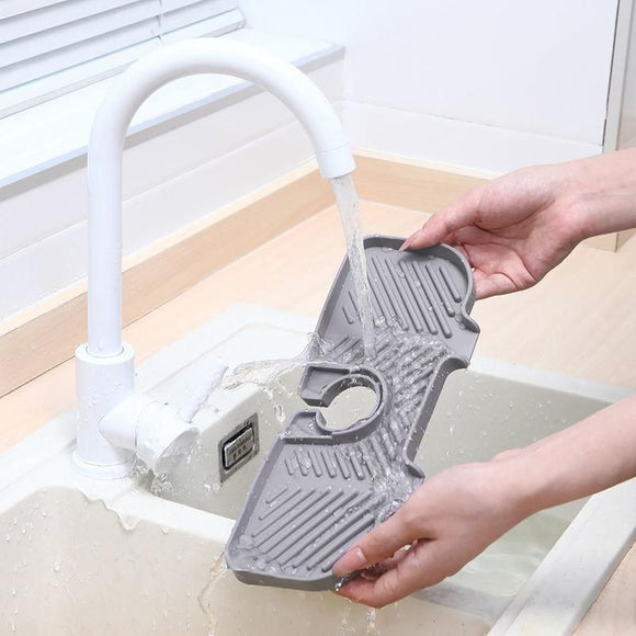 Kitchen Faucet Storage Rack Holder Soap Sponges Caddy Organizer Sink Basket Rack - Grey