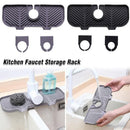 Kitchen Faucet Storage Rack Holder Soap Sponges Caddy Organizer Sink Basket Rack - Grey-8