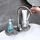 Kitchen Faucet Storage Rack Holder Soap Sponges Caddy Organizer Sink Basket Rack - Grey-9