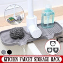 Kitchen Faucet Storage Rack Holder Soap Sponges Caddy Organizer Sink Basket Rack - Grey-10