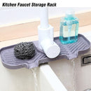 Kitchen Faucet Storage Rack Holder Soap Sponges Caddy Organizer Sink Basket Rack - Grey-13
