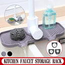 Kitchen Faucet Storage Rack Holder Soap Sponges Caddy Organizer Sink Basket Rack - Black-14
