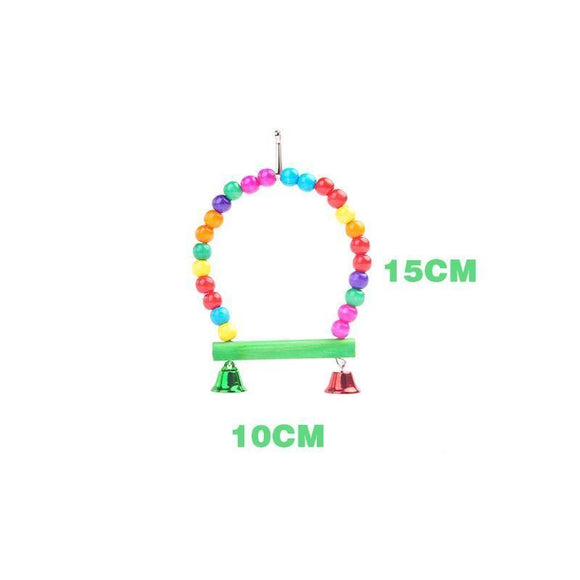 5PCS Hanging Parrot Toys Set with Swings and Ladders for Budgies Cockatiels Cages