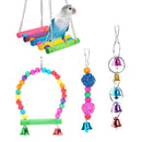 5PCS Hanging Parrot Toys Set with Swings and Ladders for Budgies Cockatiels Cages-8