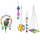 5PCS Hanging Parrot Toys Set with Swings and Ladders for Budgies Cockatiels Cages-9