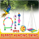 5PCS Hanging Parrot Toys Set with Swings and Ladders for Budgies Cockatiels Cages-12