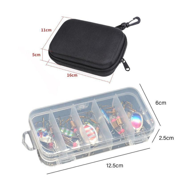 10/16PCS Fishing Lure Spinners Baits Spoon Set with Tackle Bag Trout Bass Tackle - A(16PCS)