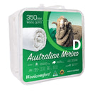 Woolcomfort Aus Made Merino Wool Quilt 350GSM 180x210cm Double Size-1
