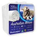 Woolcomfort Aus Made Merino Wool Quilt 700GSM 160x210cm King Single Size-1