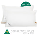 Luxor Australian Made Hotel King Size Pillow with 4cm Wall Twin Pack-1