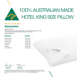 Luxor Australian Made Hotel King Size Pillow with 4cm Wall Twin Pack - 0