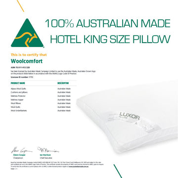 Luxor Australian Made Hotel King Size Pillow with 4cm Wall Twin Pack - 0