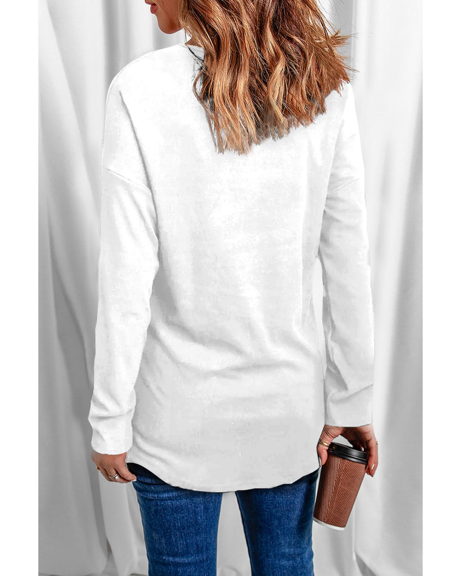 Azura Exchange V Neck Long Sleeve Knit Top - M - 0