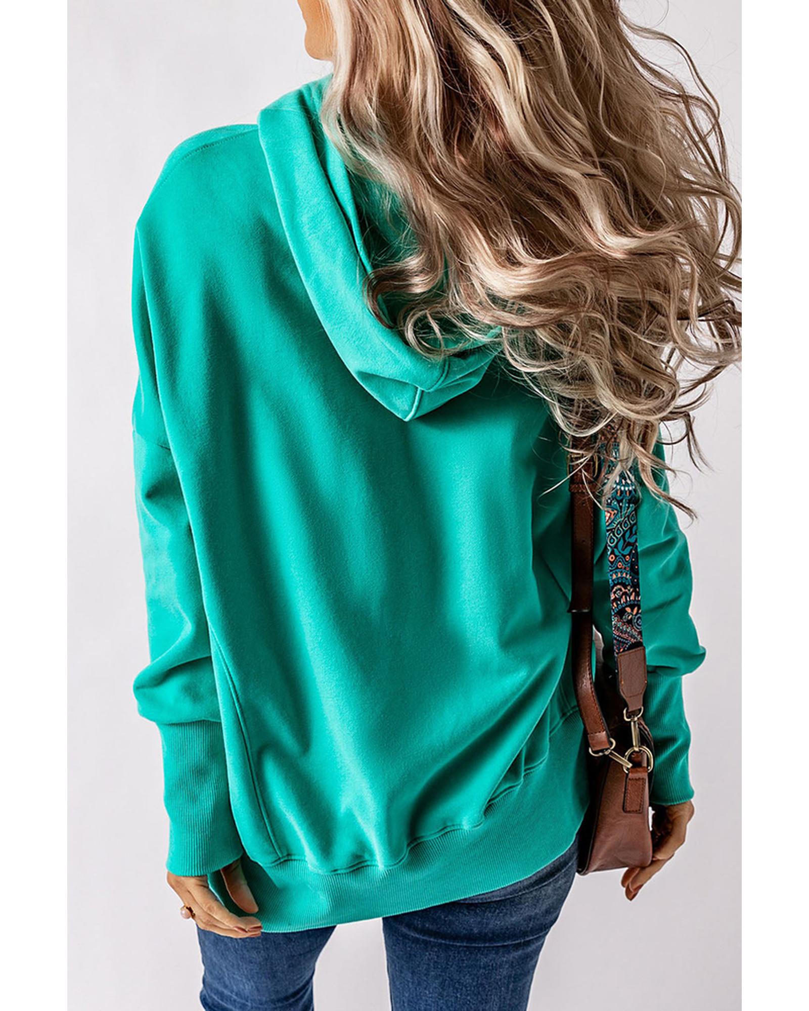 Azura Exchange Batwing Sleeve Pocketed Henley Hoodie - 2XL - 0