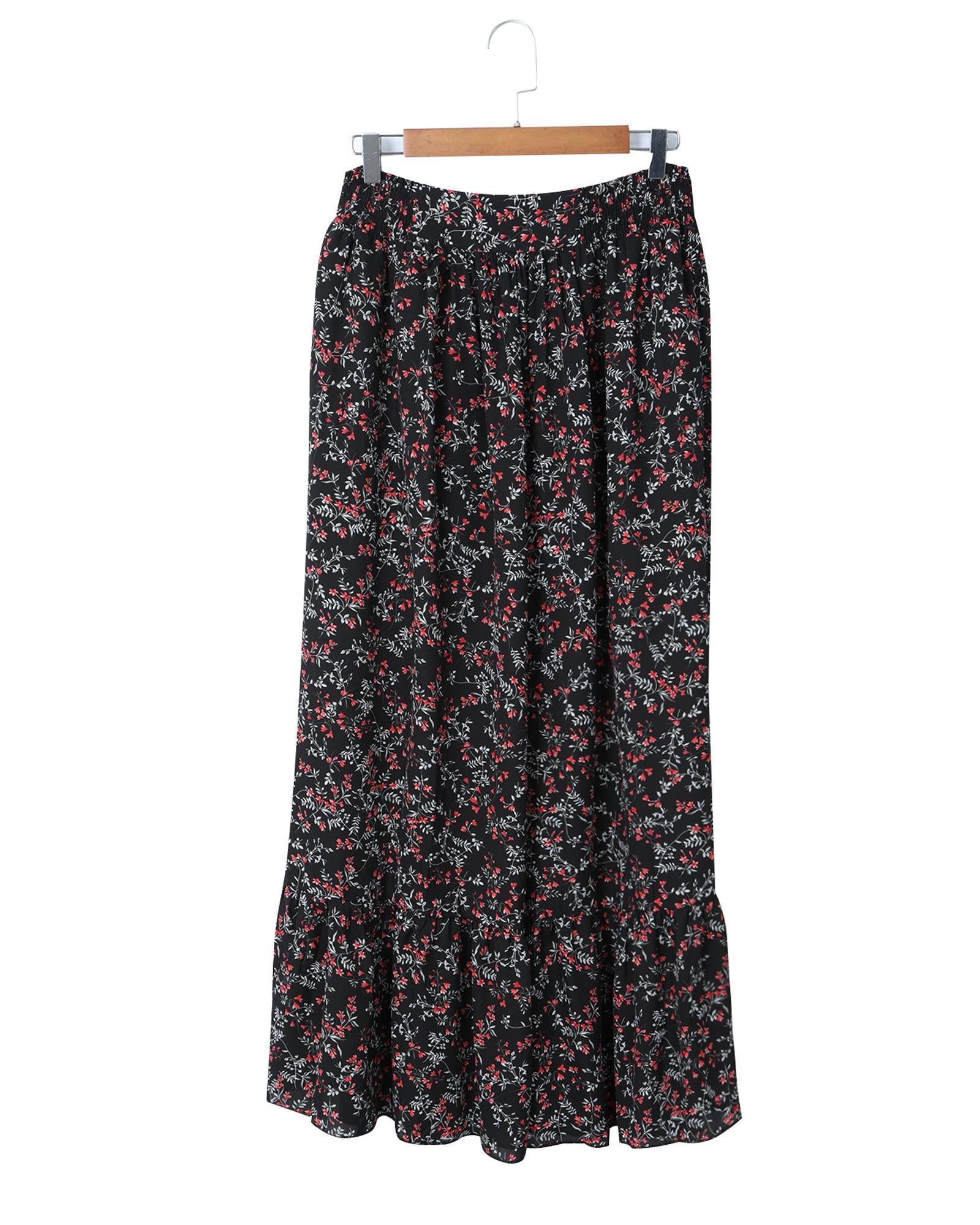 Azura Exchange Floral Ruffled Crop Top and Maxi Skirt Set - M