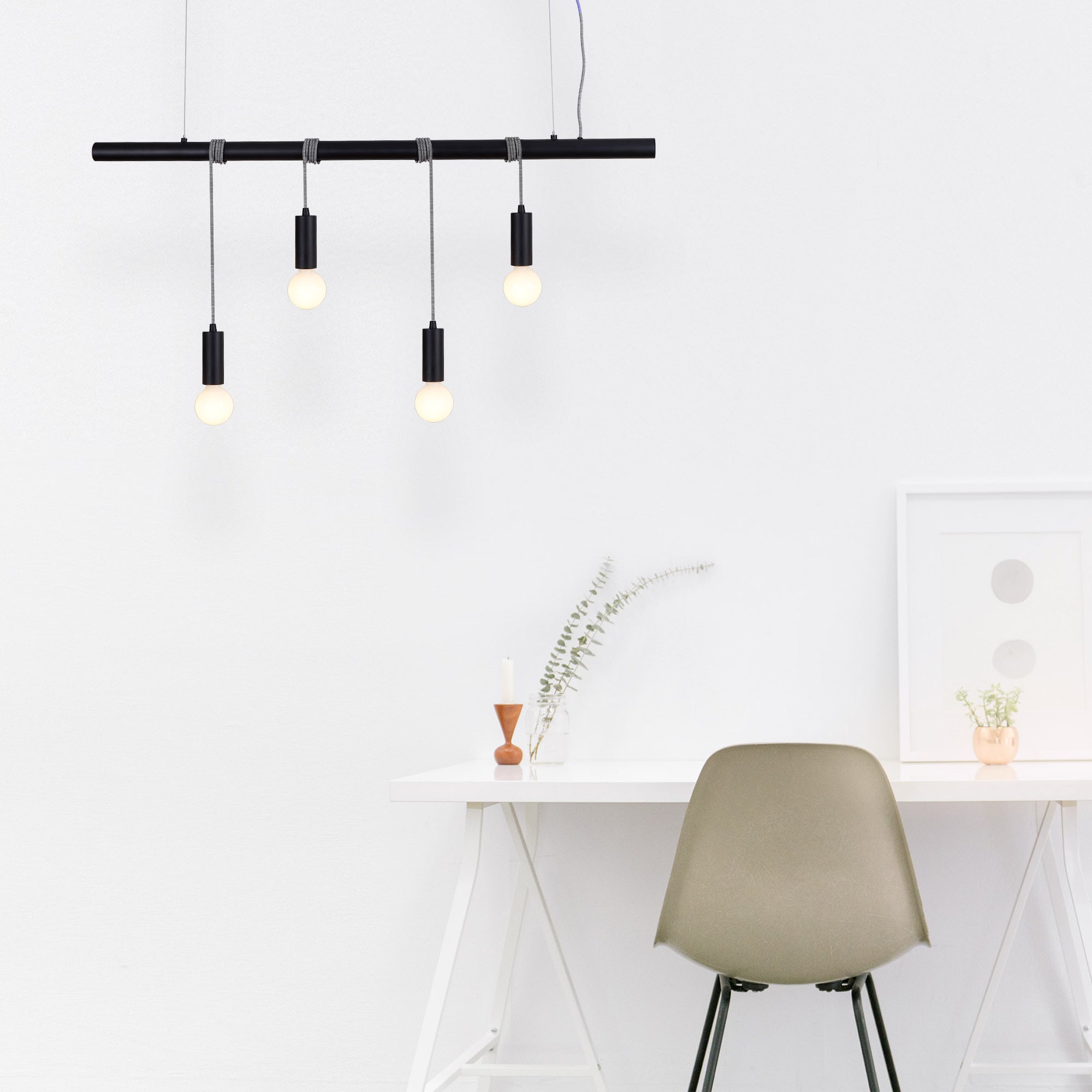 Bikkel 4 Lights Pendant Light - Black - 0