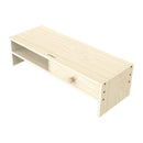Wood Grain Monitor Stand with Drawer - 2 Layers-1