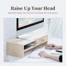 Wood Grain Monitor Stand with Drawer - 2 Layers-9