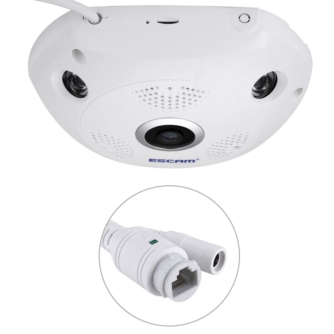 360 Degree Fisheye Lens Wifi Ip Camera With Motion Detection & Night Vision - Shark 960P - 0