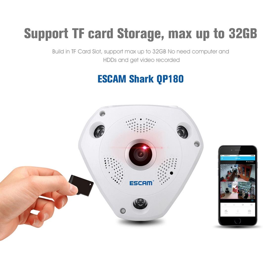 360 Degree Fisheye Lens Wifi Ip Camera With Motion Detection & Night Vision - Shark 960P