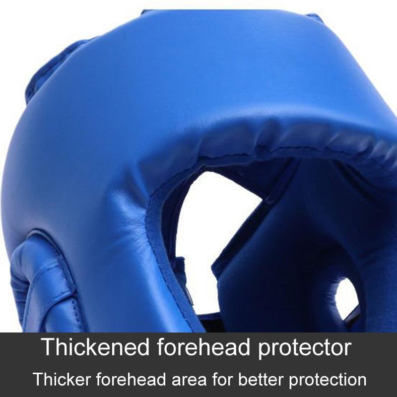 Competition Sparring Boxing Helmet For Head Protection - Blue With Mask - S