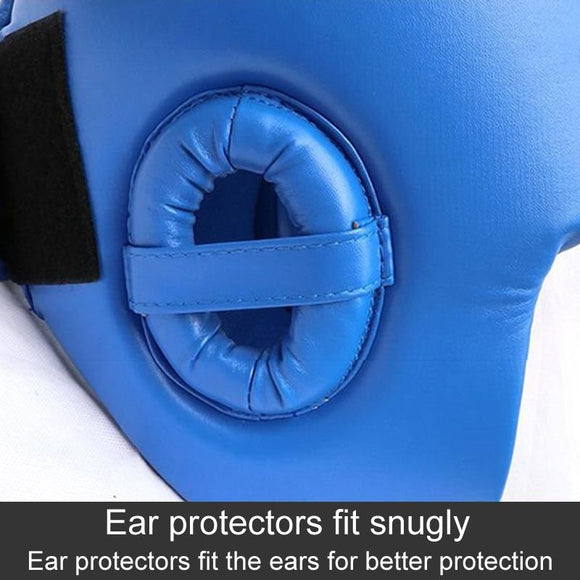 Competition Sparring Boxing Helmet For Head Protection - Blue With Mask - S