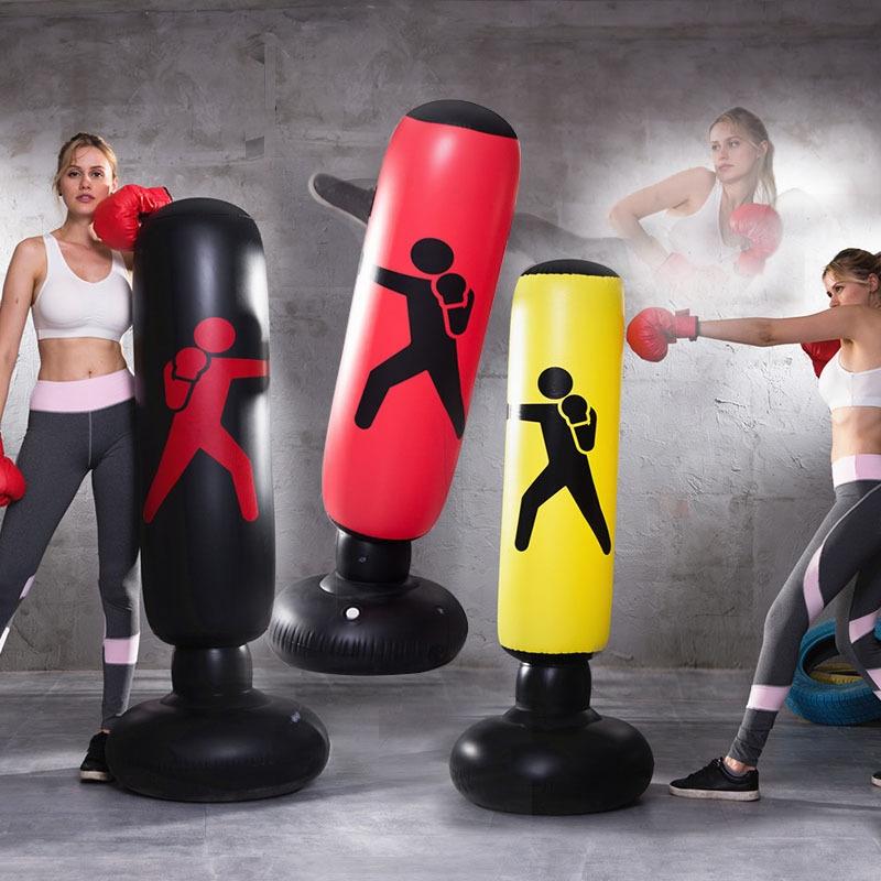 Vertical Inflatable Non-Tumbler Boxing Column - 160Cm Height - Red