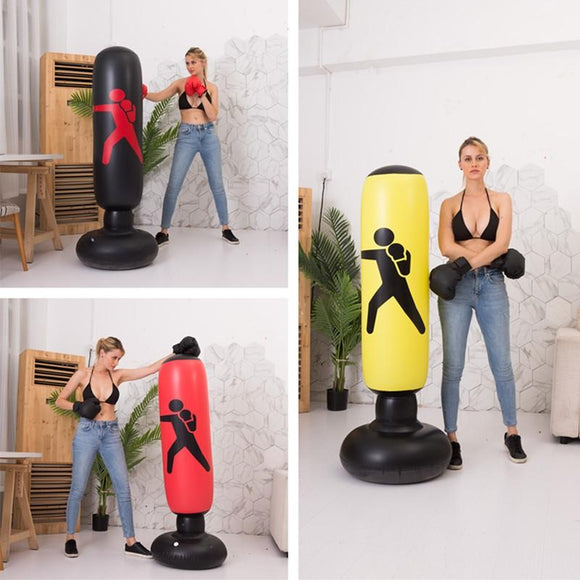 Vertical Inflatable Non-Tumbler Boxing Column - 160Cm Height - Red