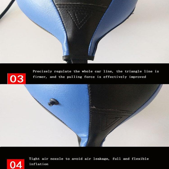 Suspended Boxing Training Ball - Pear Shape - White Black