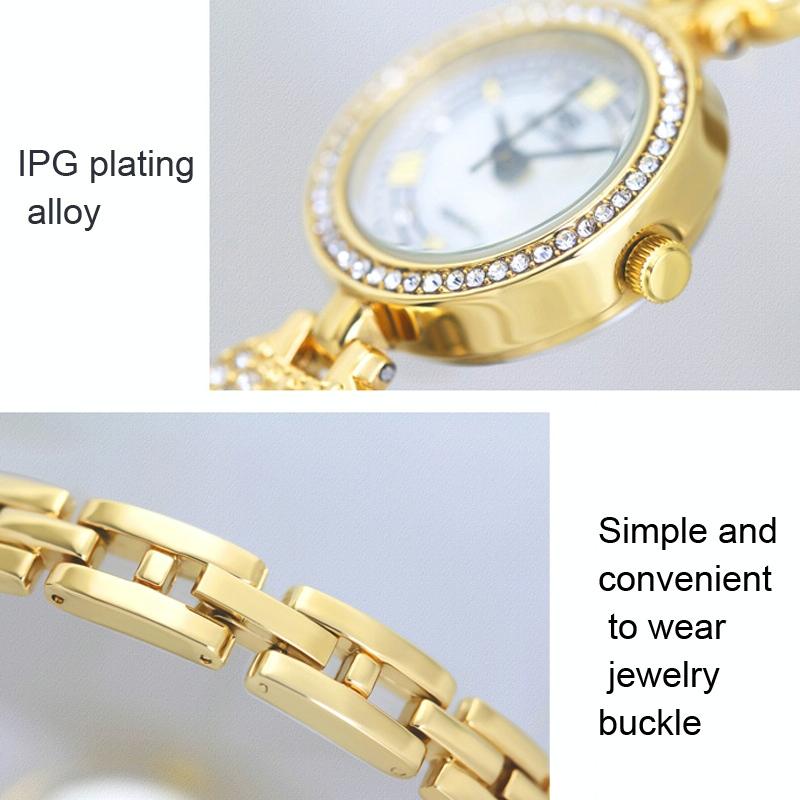 Diamond-inlaid Women Chain Watch - Elegant Accessory - Silver