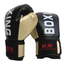Adult Boxing Training Gloves For Sanda Fighting - Letter Pattern - Black-1