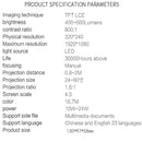 Portable Mini Projector - 80 Lumens 1080P Support 320X240 Pixels - Black-4